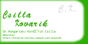 csilla kovarik business card